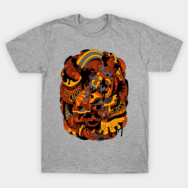 Orangrey Abstract Wave of Thoughts No 2 T-Shirt by kenallouis